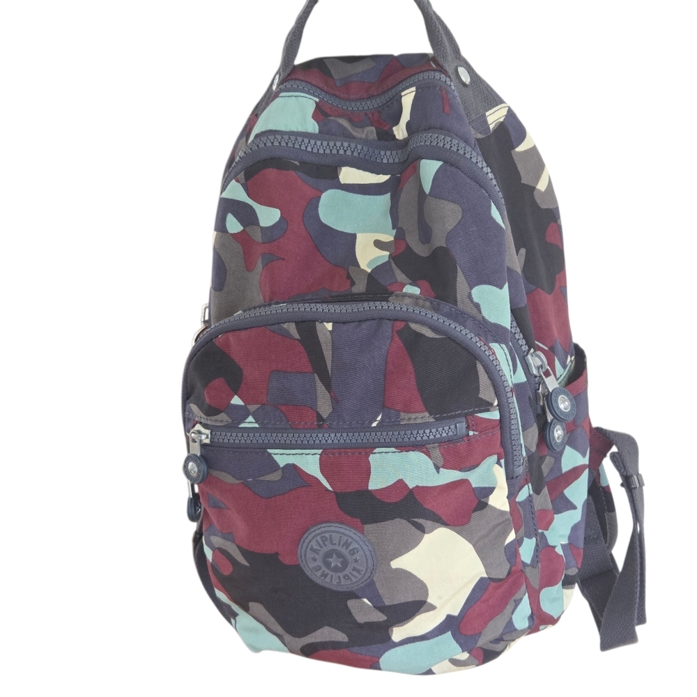 Kipling Seoul Small Camo Backpack Travel Daypack Camo L Tonal - Picture 4 of 16